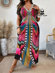 Saída De Praia Maxi Borboletas Plus Size Saida