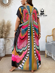Saída De Praia Maxi Borboletas Plus Size Saida