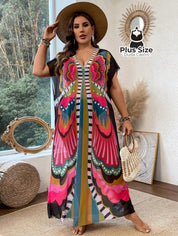 Saída De Praia Maxi Borboletas Plus Size Saida