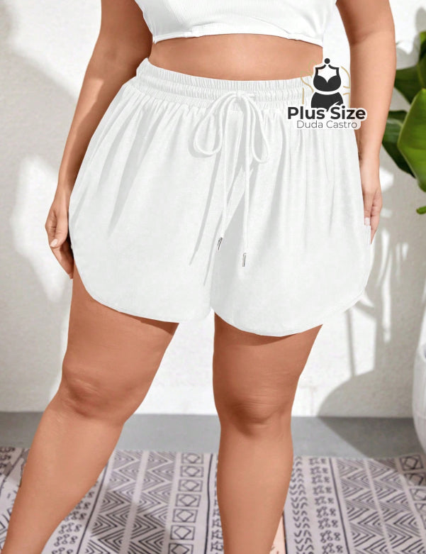 Short de Praia Piscina Hidroginástica com Cintura em Elástico e Cordão Short de Praia Piscina Hidroginástica com