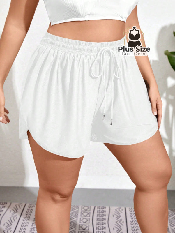Short de Praia Piscina Hidroginástica com Cintura em Elástico e Cordão Short de Praia Piscina Hidroginástica com