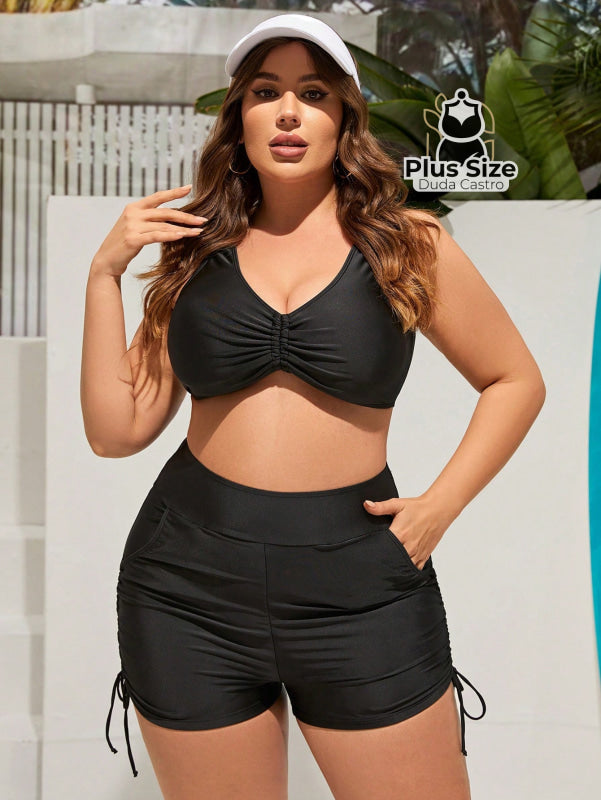 Short De Praia Piscina Hidroginástica Com Lateral Regulável