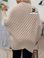 Suéter com Manga Morcego com Toque Macio (Poliamida) Várias Cores Plus Size Suéter com Manga Morcego com Toque Macio