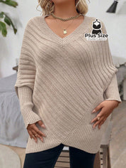 Suéter com Manga Morcego com Toque Macio (Poliamida) Várias Cores Plus Size Suéter com Manga Morcego com Toque Macio
