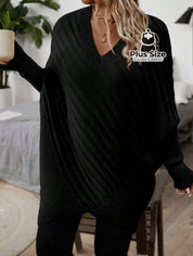 Suéter com Manga Morcego com Toque Macio (Poliamida) Várias Cores Plus Size Suéter com Manga Morcego com Toque Macio