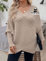 Suéter com Manga Morcego com Toque Macio (Poliamida) Várias Cores Plus Size Suéter com Manga Morcego com Toque Macio