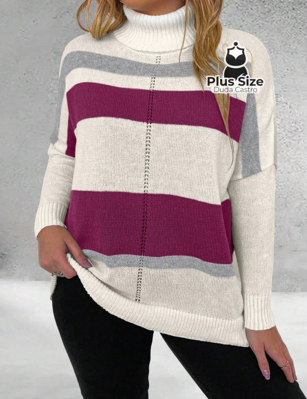  G Suéter Inverno Elegante em Lã Penteada com