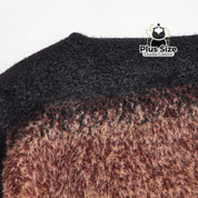 Suéter Pullover 100% Poliamida e Lã Penteada Degradê Felpudo Plus Size Suéter Pullover 100% Poliamida e Lã Penteada