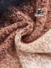 Suéter Pullover 100% Poliamida e Lã Penteada Degradê Felpudo Plus Size Suéter Pullover 100% Poliamida e Lã Penteada