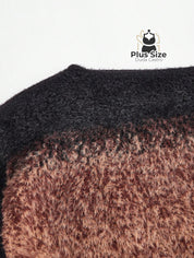 Suéter Pullover 100% Poliamida e Lã Penteada Degradê Felpudo Plus Size Suéter Pullover 100% Poliamida e Lã Penteada