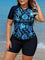 Tankini De Shortinho Liso E Blusa Meia Manga G / Preto