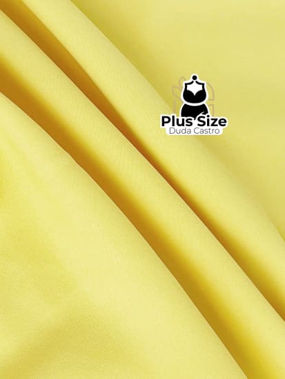 Vestido Camisa Amarelo Plus Size Com Frente De Botão Vestidos Plus