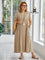 Vestido Longo Solto E Elegante Com Bolsos Plus Size Várias Cores G / Damasco