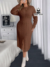 Vestido Manga Longa com Fenda Plus Size Várias Cores Vestido Manga Longa com Fenda Plus Size Várias Cores
