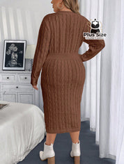 Vestido Manga Longa com Fenda Plus Size Várias Cores Vestido Manga Longa com Fenda Plus Size Várias Cores