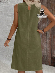 Vestido Midi 100% Algodão Plus Size Liso Várias Cores