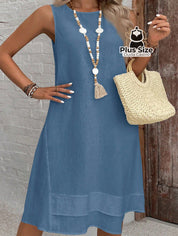 Vestido Midi 100% Algodão Plus Size Liso Várias Cores