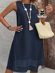 Vestido Midi 100% Algodão Plus Size Liso Várias Cores