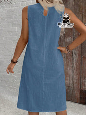 Vestido Midi 100% Algodão Plus Size Liso Várias Cores
