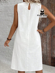 Vestido Midi 100% Algodão Plus Size Liso Várias Cores