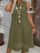 Vestido Midi 100% Algodão Plus Size Liso Várias Cores G / Verde Militar