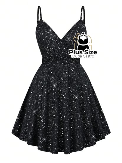 Vestido Transpassado Sem Manga Com Estampa All-Over Plus Size Extra G5